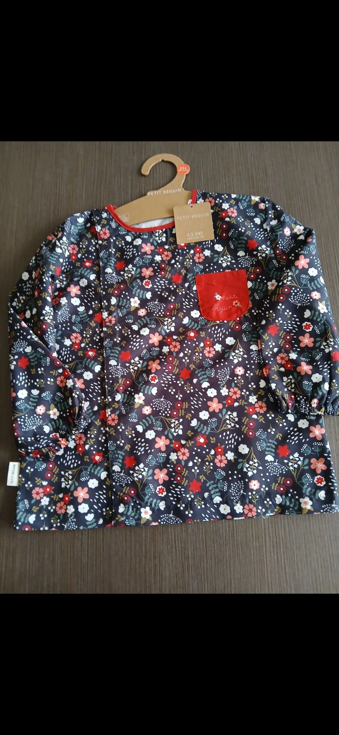 Blouse tablier peinture fille petit beguin 104/110cm 4/5ans